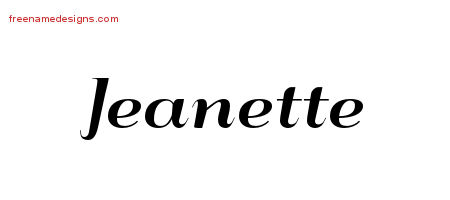 Jeanette Art Deco Name Tattoo Designs