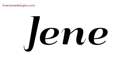 Jene Art Deco Name Tattoo Designs