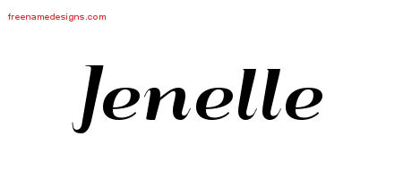 Jenelle Art Deco Name Tattoo Designs