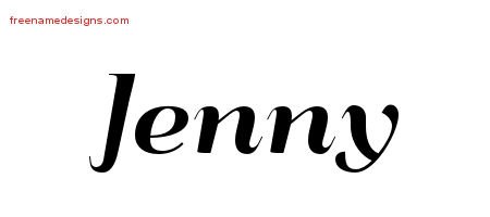 Jenny Art Deco Name Tattoo Designs