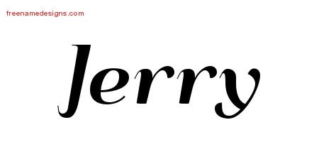 Jerry Art Deco Name Tattoo Designs