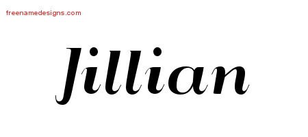 Jillian Art Deco Name Tattoo Designs