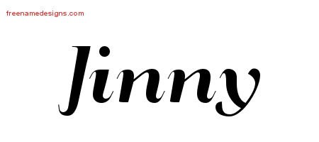 Jinny Art Deco Name Tattoo Designs