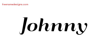 Johnny Art Deco Name Tattoo Designs