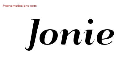 Jonie Art Deco Name Tattoo Designs