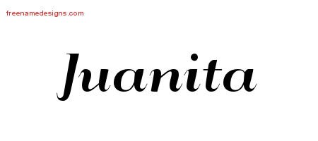 Juanita Art Deco Name Tattoo Designs