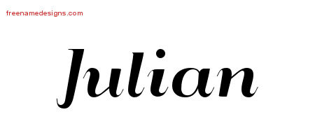 Julian Art Deco Name Tattoo Designs