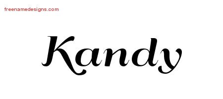 Kandy Art Deco Name Tattoo Designs