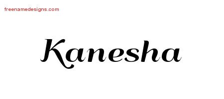 Kanesha Art Deco Name Tattoo Designs