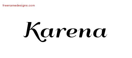 Karena Art Deco Name Tattoo Designs