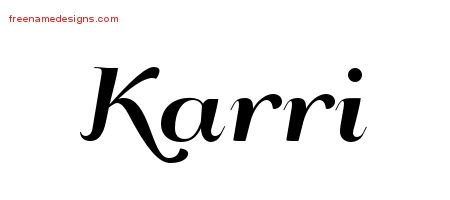 Karri Art Deco Name Tattoo Designs