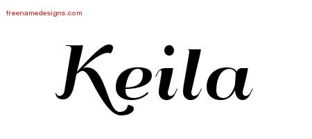 Keila Art Deco Name Tattoo Designs