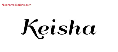 Keisha Art Deco Name Tattoo Designs