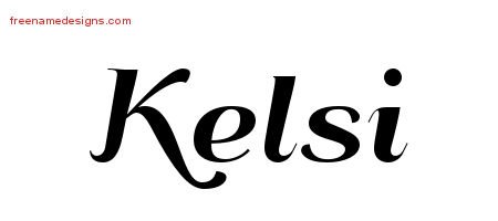 Kelsi Art Deco Name Tattoo Designs