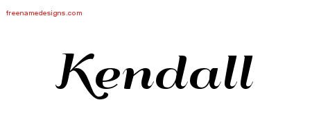 Kendall Art Deco Name Tattoo Designs