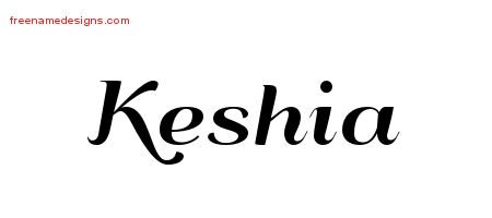 Keshia Art Deco Name Tattoo Designs