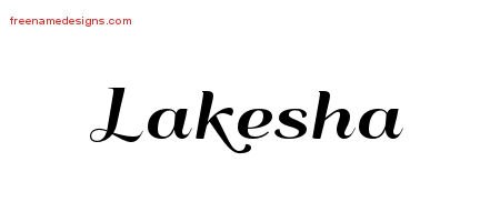 Lakesha Art Deco Name Tattoo Designs