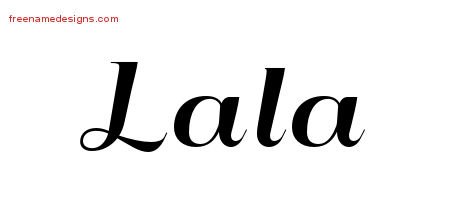Lala Art Deco Name Tattoo Designs