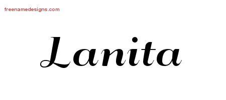Lanita Art Deco Name Tattoo Designs