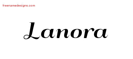 Lanora Art Deco Name Tattoo Designs