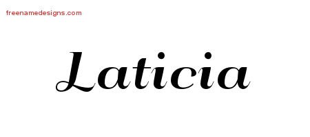 Laticia Art Deco Name Tattoo Designs