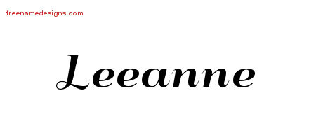 Leeanne Art Deco Name Tattoo Designs
