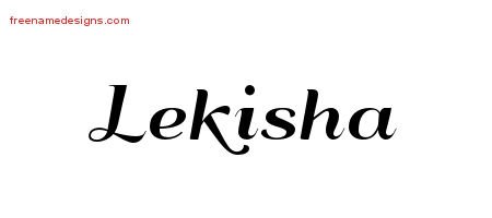Lekisha Art Deco Name Tattoo Designs
