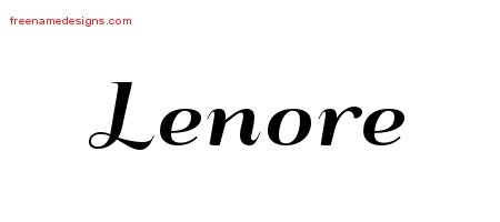 Lenore Art Deco Name Tattoo Designs