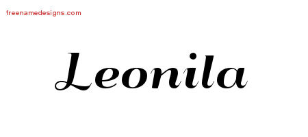 Leonila Art Deco Name Tattoo Designs