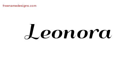 Leonora Art Deco Name Tattoo Designs