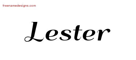 Lester Art Deco Name Tattoo Designs