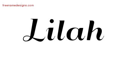 Lilah Art Deco Name Tattoo Designs