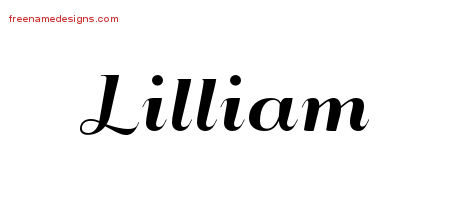 Lilliam Art Deco Name Tattoo Designs