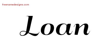 Loan Art Deco Name Tattoo Designs