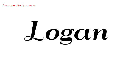 Logan Art Deco Name Tattoo Designs