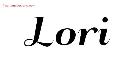Lori Art Deco Name Tattoo Designs
