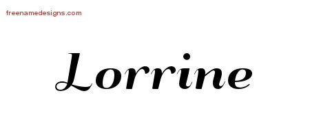 Lorrine Art Deco Name Tattoo Designs