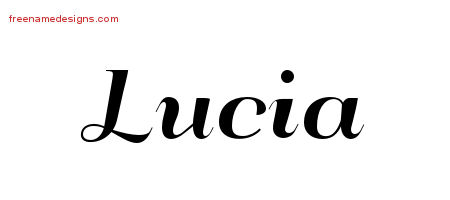 Art Deco Name Tattoo Designs Lucia Printable - Free Name Designs