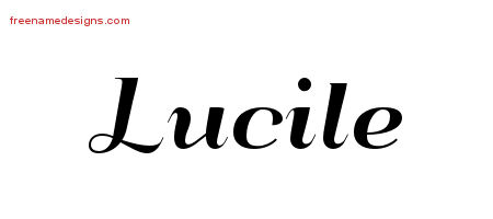 Lucile Art Deco Name Tattoo Designs