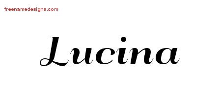 Lucina Art Deco Name Tattoo Designs