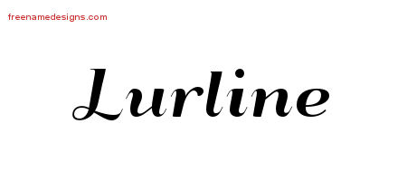 Lurline Art Deco Name Tattoo Designs