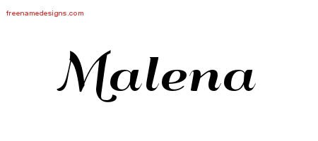 Malena Art Deco Name Tattoo Designs
