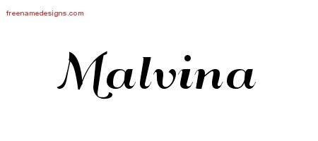 Malvina Art Deco Name Tattoo Designs