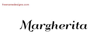 Margherita Art Deco Name Tattoo Designs