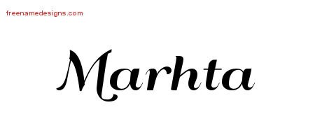 Marhta Art Deco Name Tattoo Designs