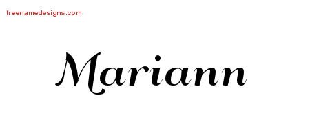 Mariann Art Deco Name Tattoo Designs