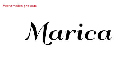 Marica Art Deco Name Tattoo Designs