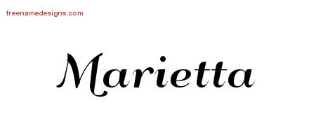 Marietta Art Deco Name Tattoo Designs