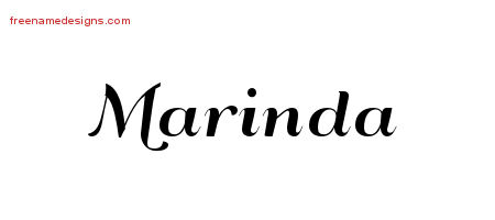 Marinda Art Deco Name Tattoo Designs