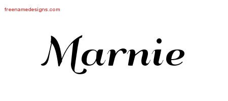 Marnie Art Deco Name Tattoo Designs